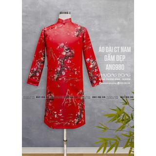 Áo Dài Cách Tân Nam Gấm ANG980